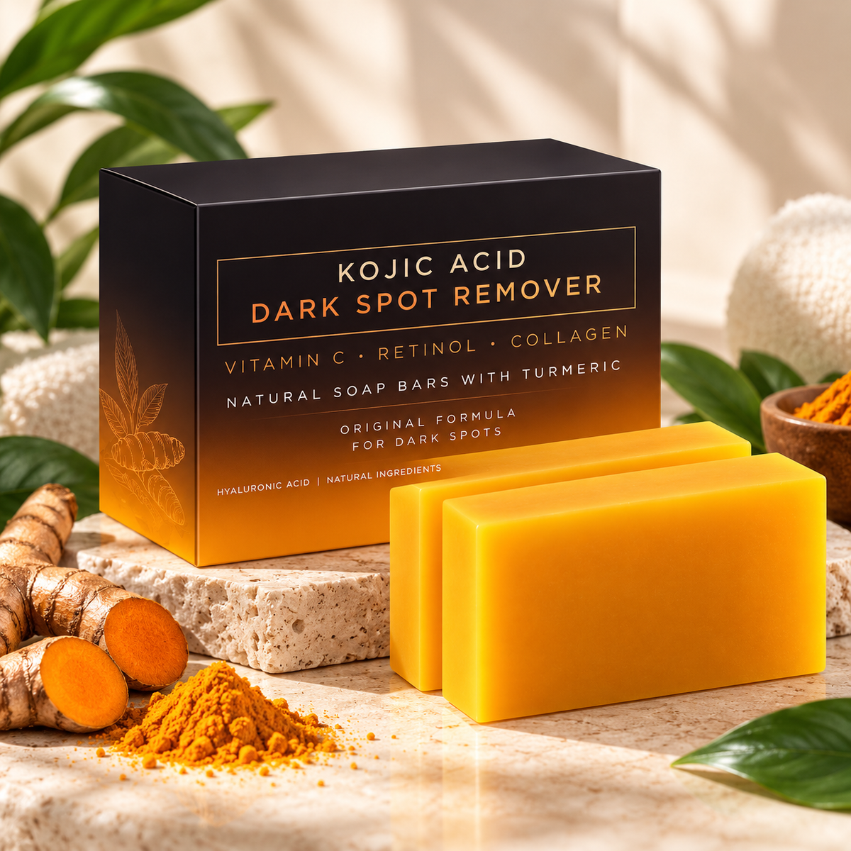 Wholesale Organicl Handmade Shea Butter Skin Face Body Soap Vitamin C Retinol Turmeric Hyaluronic Acid Vitamin E Kojic Acid Soap