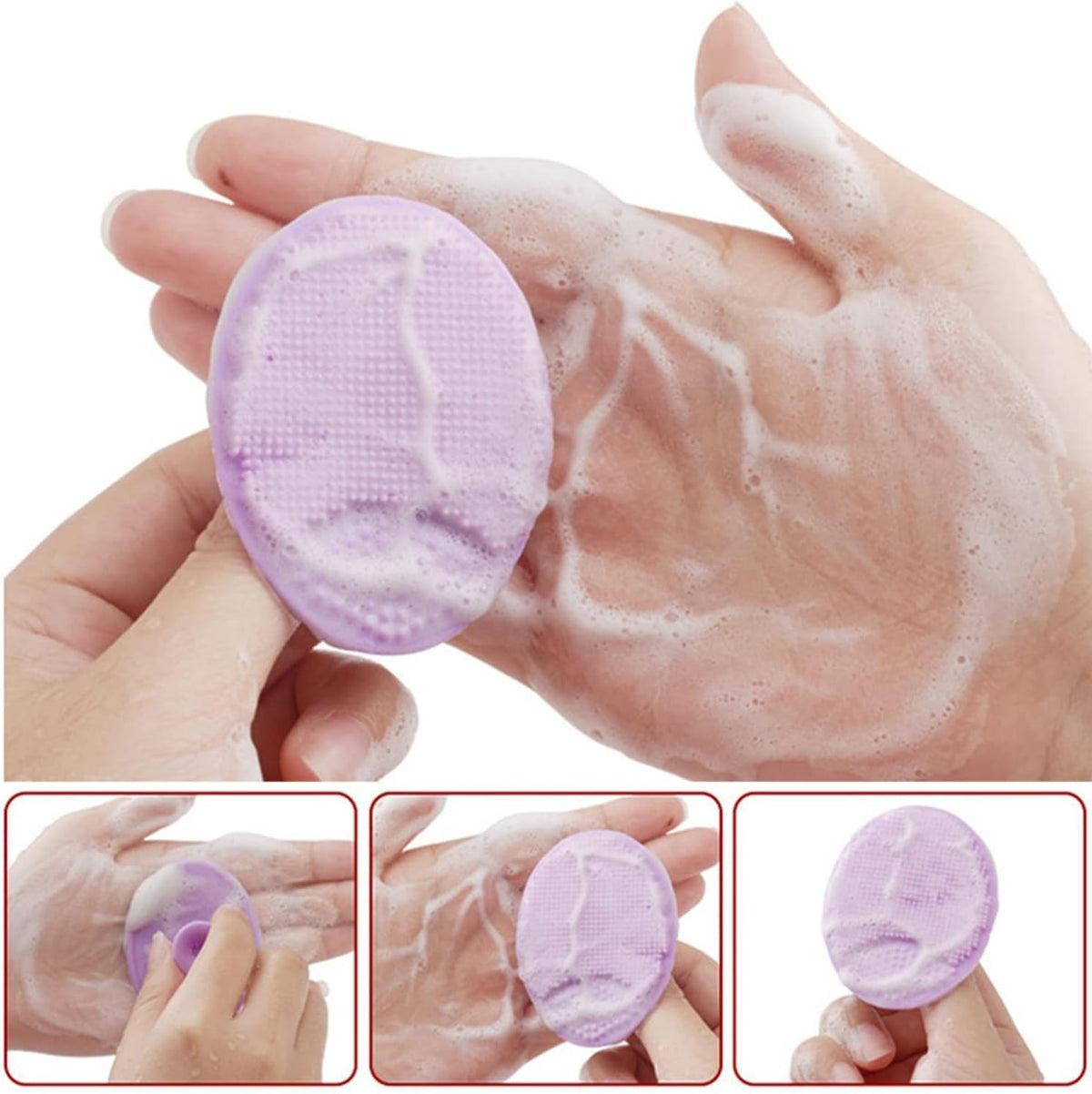 Silicone Facial Cleansing Brush, Soft Face Brush, Blackhead Acne Pore Pad - Face Exfoliator & Deep Cleaning 4 Pack